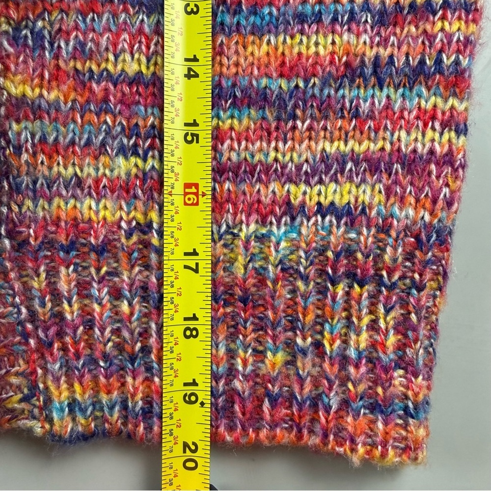 En Saison Rainbow Marl Knit Cropped Cardigan Sweater XS Multicolor Chunky - Picture 8 of 10